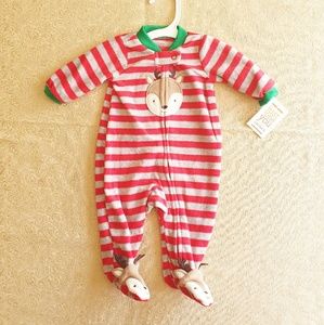 Nwt Just one you by Carters Reindeer stripe onesie